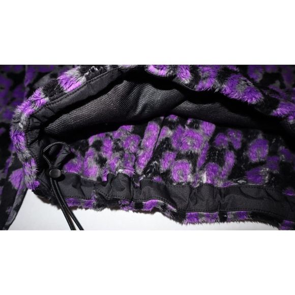 The North Face Women's Sz XL Purple Leopard Print Osito 1/4 Zip Hoodie $119 - Picture 9 of 14